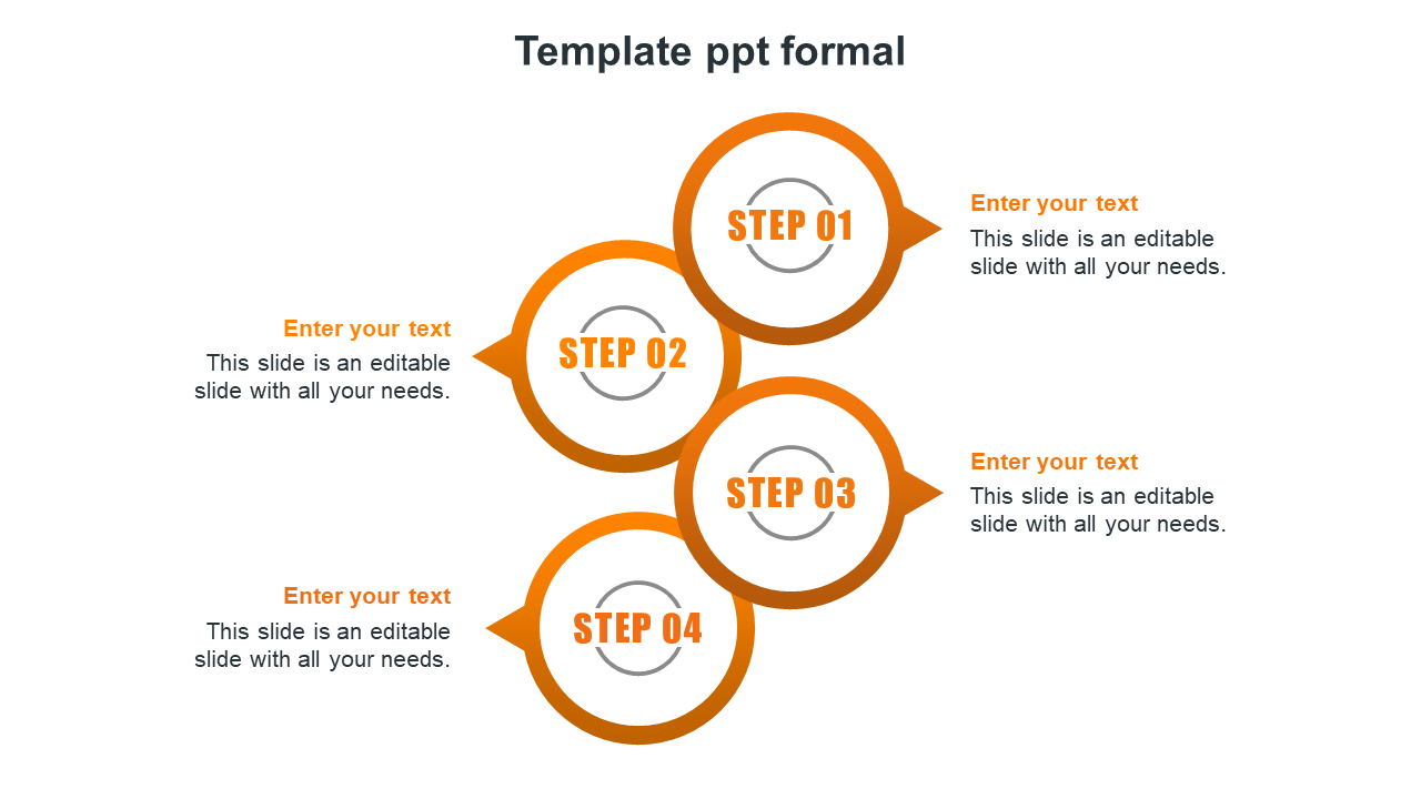 Free - Four Noded Editable PowerPoint Template PPT Formal